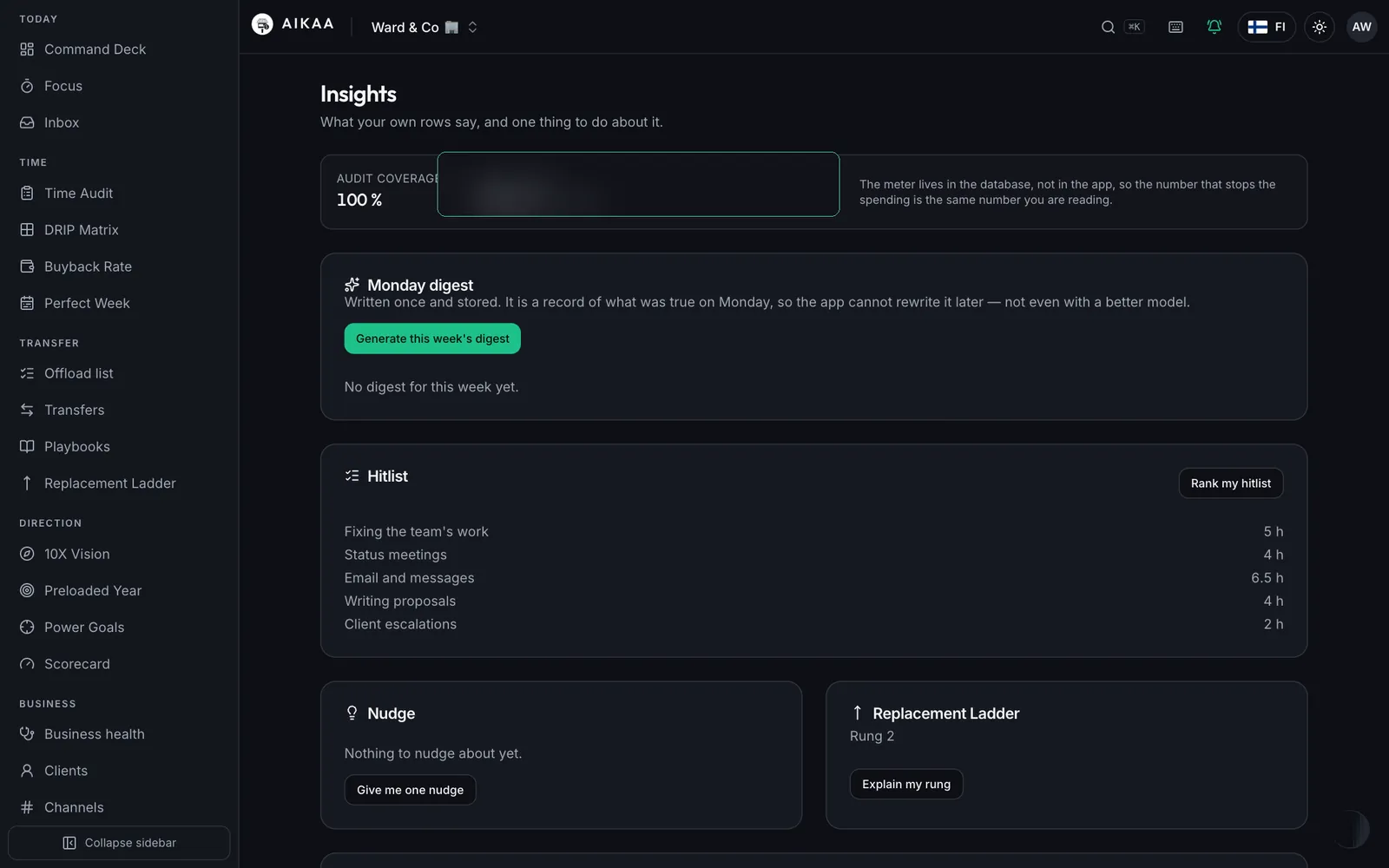 Insights – the AI reads your entries and tells you what they say